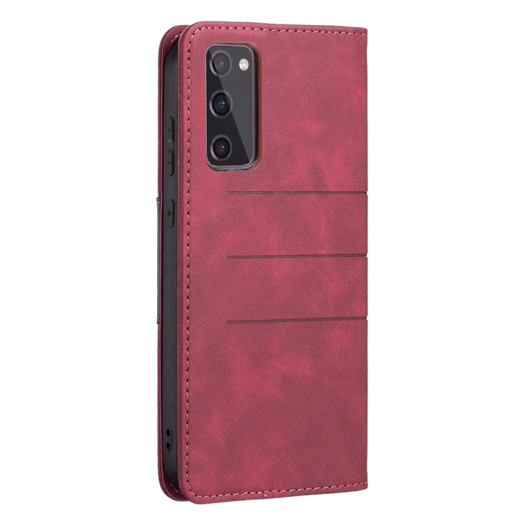 For Samsung Galaxy S20 FE Magnetic Splicing Leather Phone Case