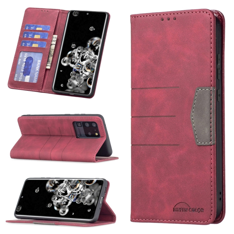 For Samsung Galaxy S20 Ultra Magnetic Splicing Leather Phone Case