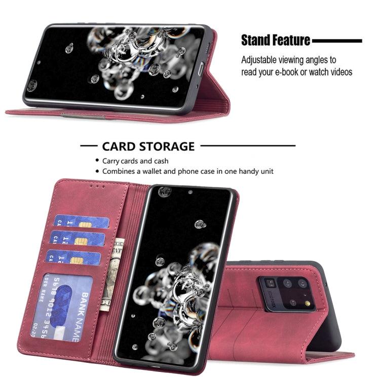 For Samsung Galaxy S20 Ultra Magnetic Splicing Leather Phone Case