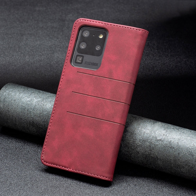 For Samsung Galaxy S20 Ultra Magnetic Splicing Leather Phone Case
