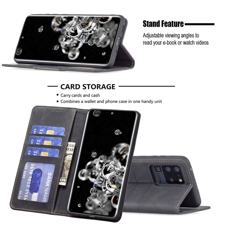 For Samsung Galaxy S20 Ultra Magnetic Splicing Leather Phone Case