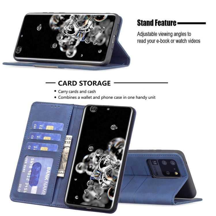 For Samsung Galaxy S20 Ultra Magnetic Splicing Leather Phone Case