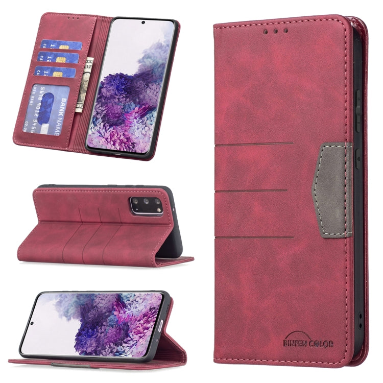 For Samsung Galaxy S20 Magnetic Splicing Leather Phone Case