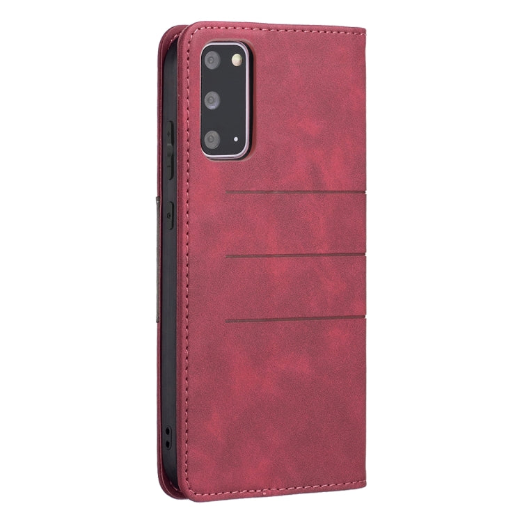 For Samsung Galaxy S20 Magnetic Splicing Leather Phone Case