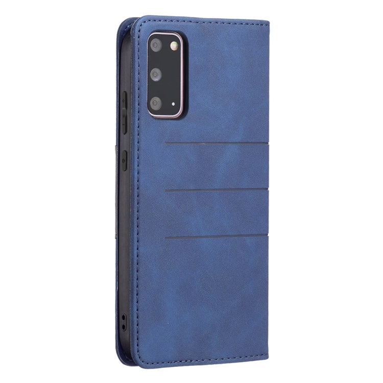 For Samsung Galaxy S20 Magnetic Splicing Leather Phone Case