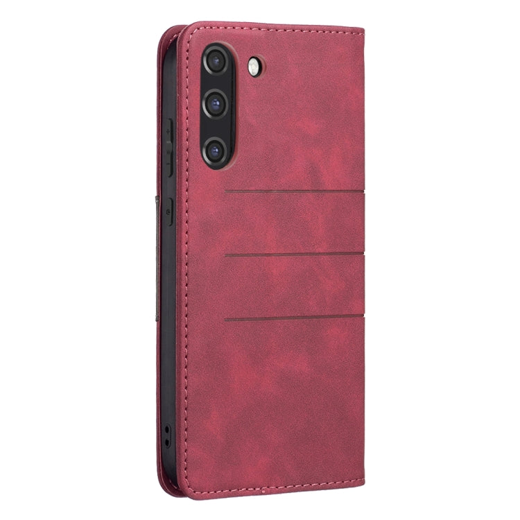 For Samsung Galaxy S21 FE 5G Magnetic Splicing Leather Phone Case
