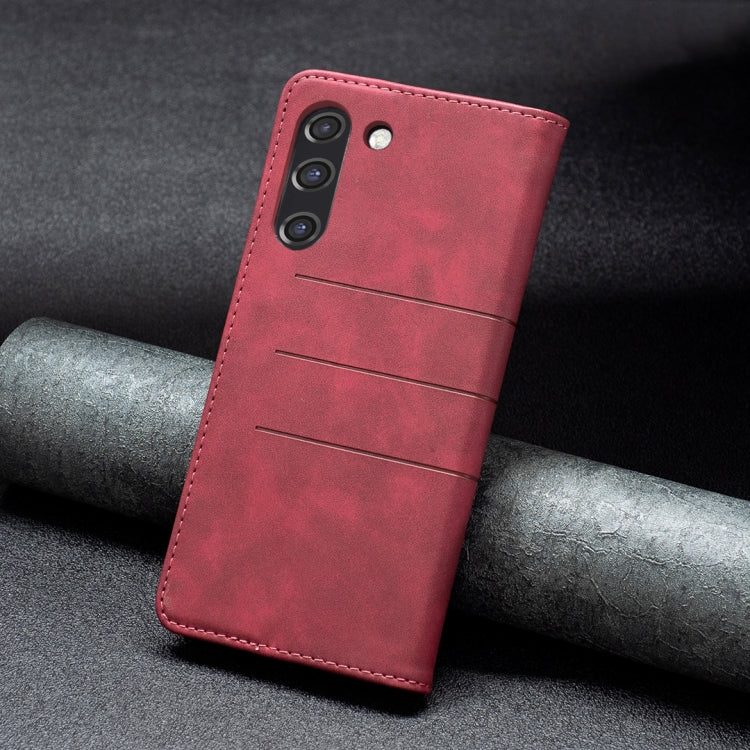 For Samsung Galaxy S21 FE 5G Magnetic Splicing Leather Phone Case