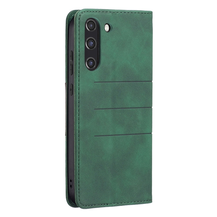 For Samsung Galaxy S21 FE 5G Magnetic Splicing Leather Phone Case