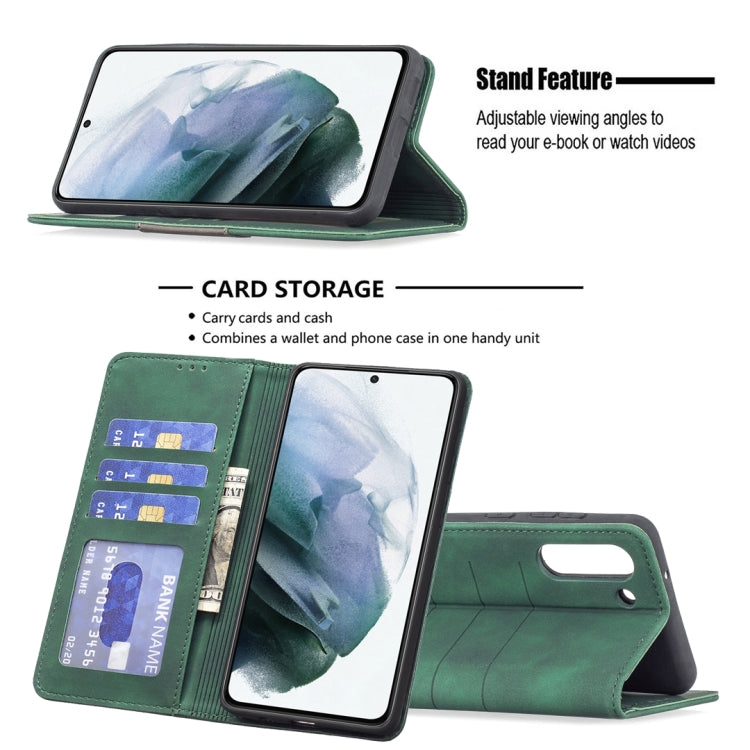 For Samsung Galaxy S21 FE 5G Magnetic Splicing Leather Phone Case