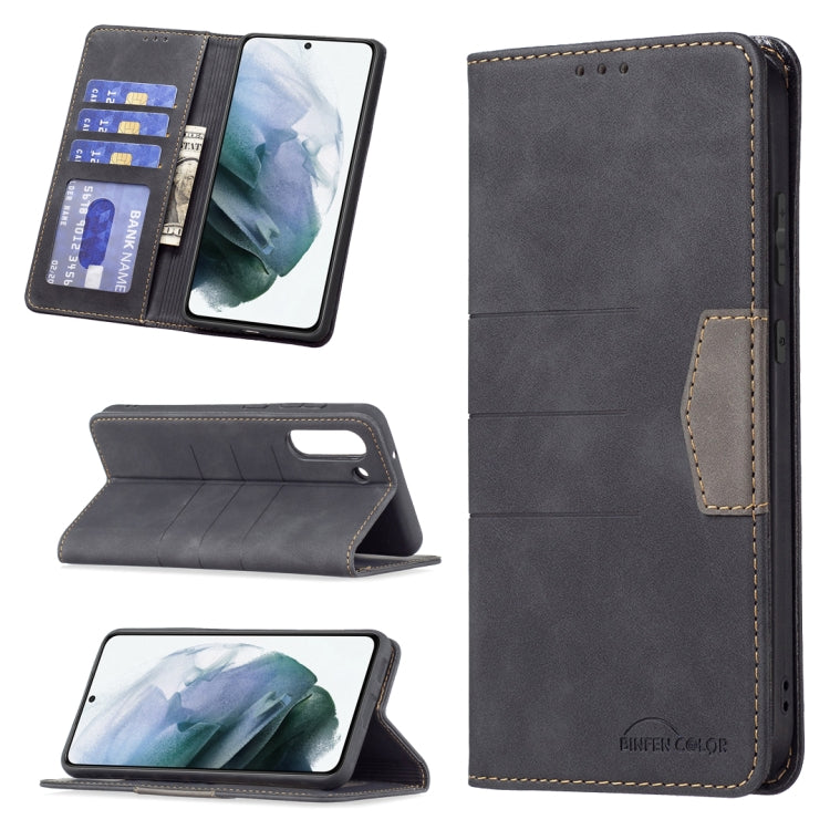 For Samsung Galaxy S21 FE 5G Magnetic Splicing Leather Phone Case
