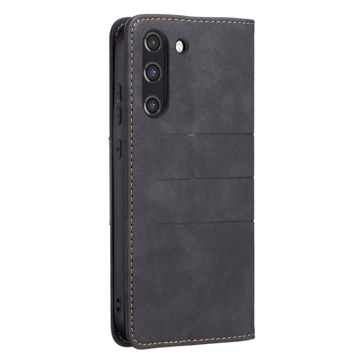 For Samsung Galaxy S21 FE 5G Magnetic Splicing Leather Phone Case
