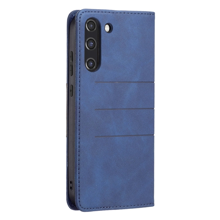For Samsung Galaxy S21 FE 5G Magnetic Splicing Leather Phone Case