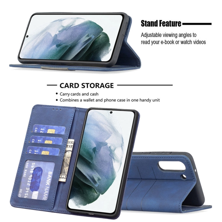 For Samsung Galaxy S21 FE 5G Magnetic Splicing Leather Phone Case