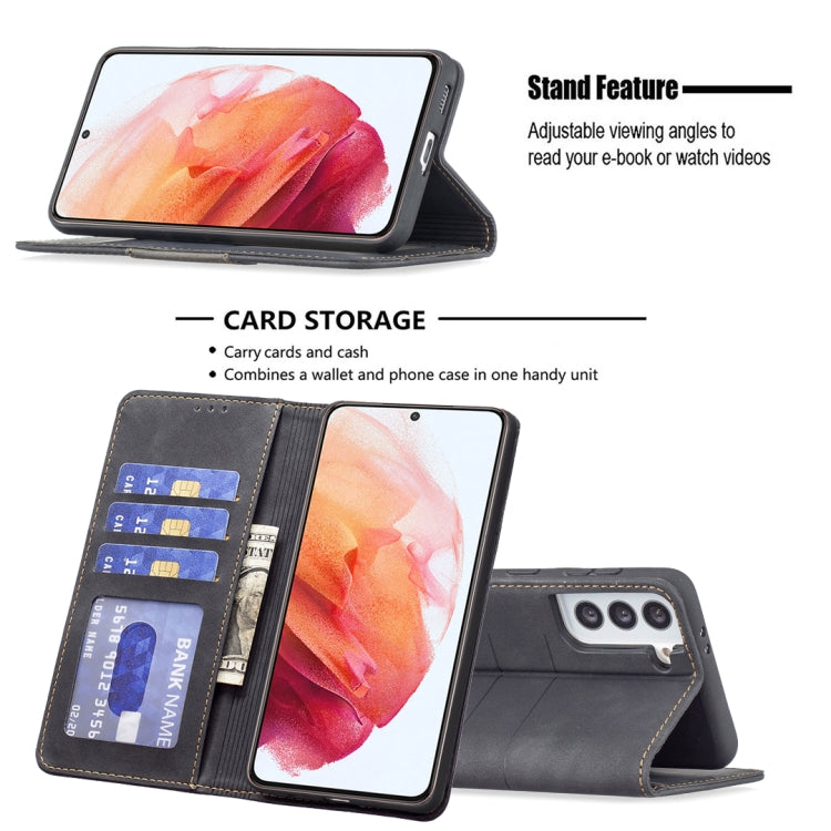 For Samsung Galaxy S21+ 5G Magnetic Splicing Leather Phone Case