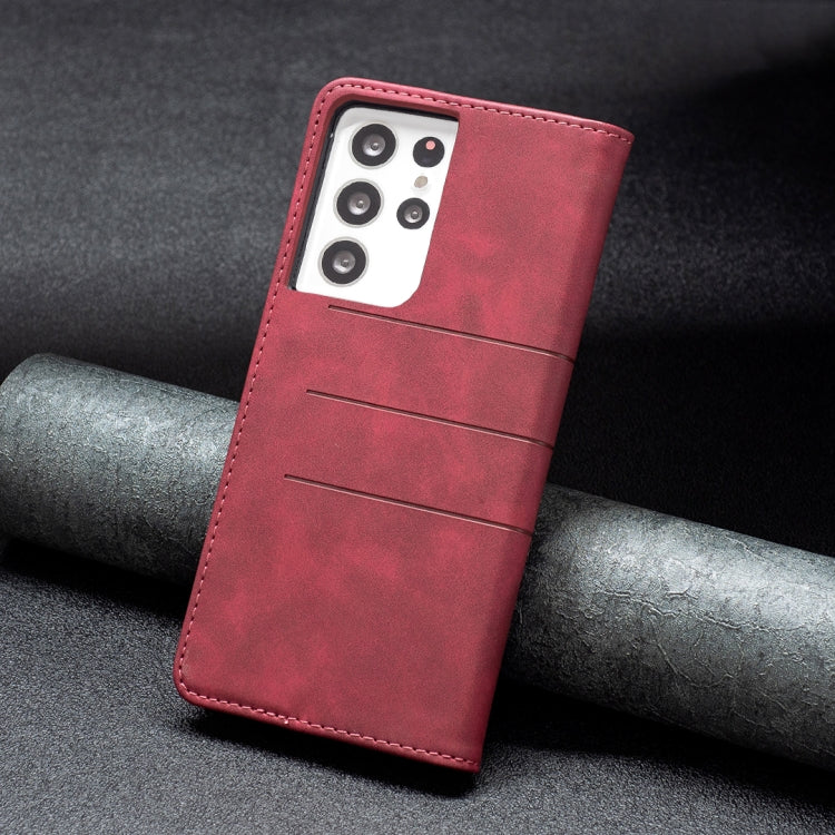 For Samsung Galaxy S21 Ultra 5G Magnetic Splicing Leather Phone Case