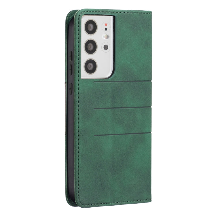 For Samsung Galaxy S21 Ultra 5G Magnetic Splicing Leather Phone Case