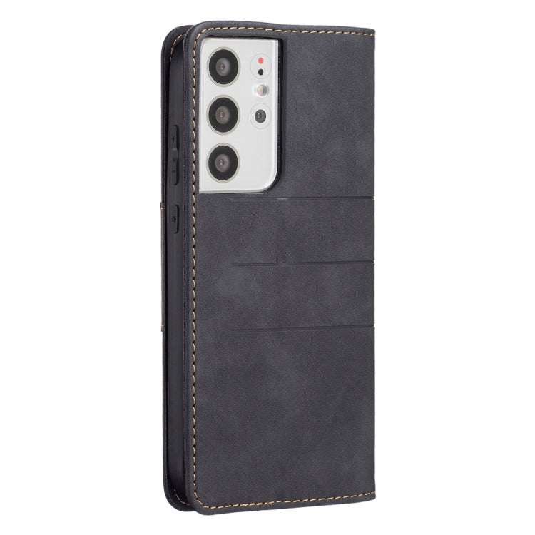For Samsung Galaxy S21 Ultra 5G Magnetic Splicing Leather Phone Case