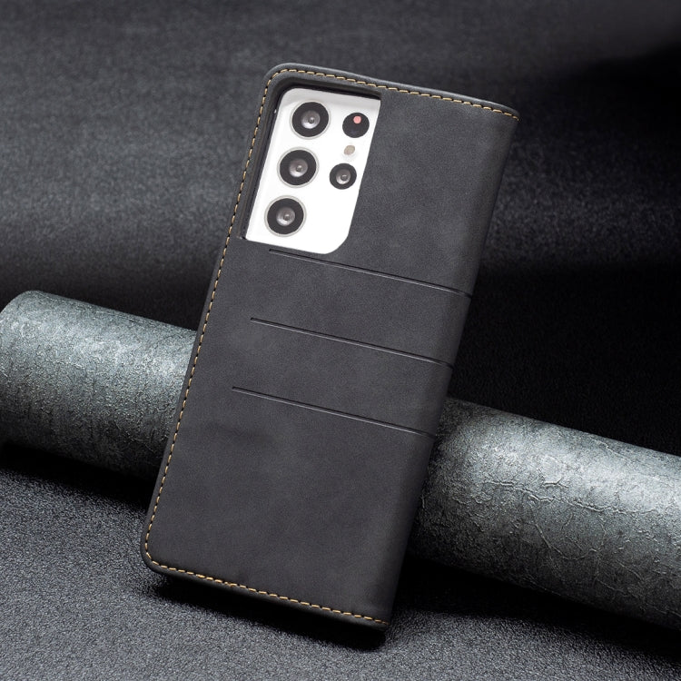For Samsung Galaxy S21 Ultra 5G Magnetic Splicing Leather Phone Case