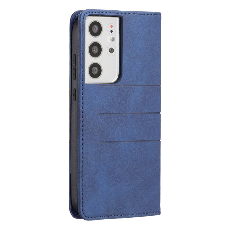 For Samsung Galaxy S21 Ultra 5G Magnetic Splicing Leather Phone Case