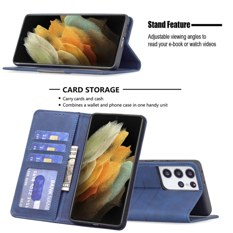 For Samsung Galaxy S21 Ultra 5G Magnetic Splicing Leather Phone Case