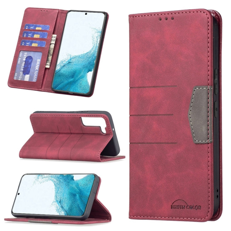 For Samsung Galaxy S22+ 5G Magnetic Splicing Leather Phone Case