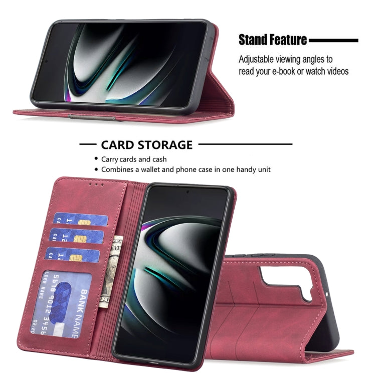 For Samsung Galaxy S22+ 5G Magnetic Splicing Leather Phone Case