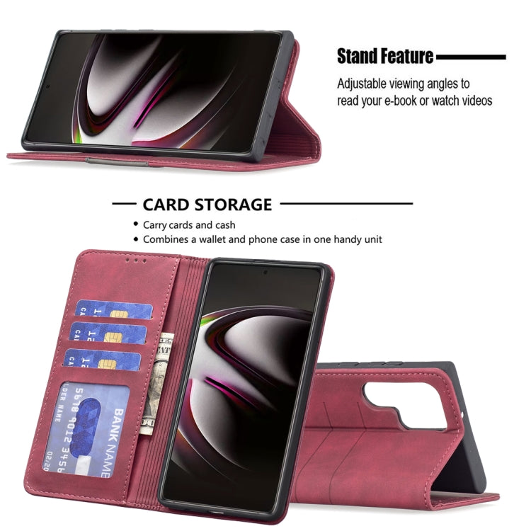 For Samsung Galaxy S22 Ultra 5G Magnetic Splicing Leather Phone Case