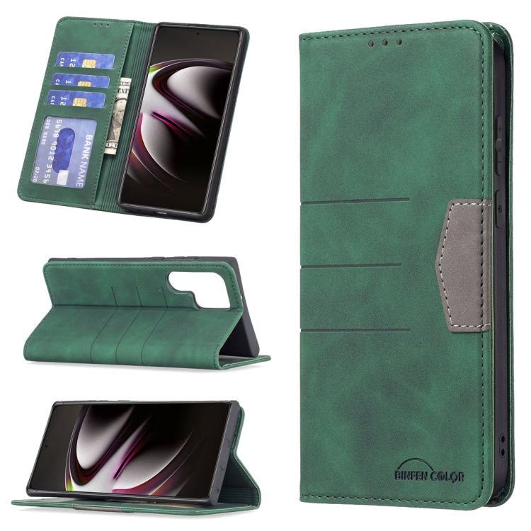 For Samsung Galaxy S22 Ultra 5G Magnetic Splicing Leather Phone Case