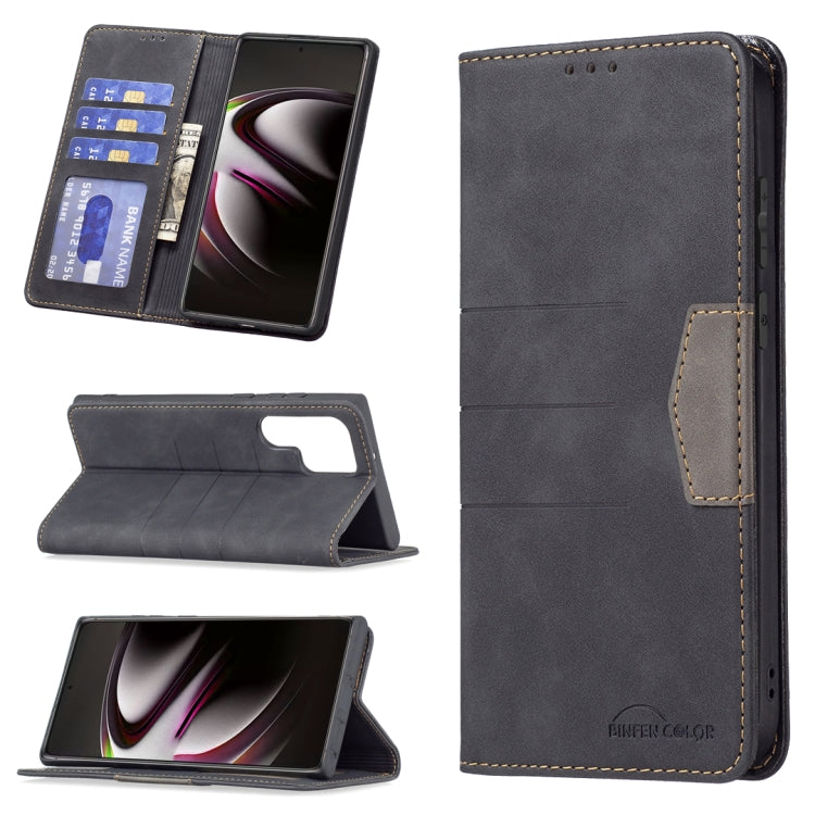 For Samsung Galaxy S22 Ultra 5G Magnetic Splicing Leather Phone Case