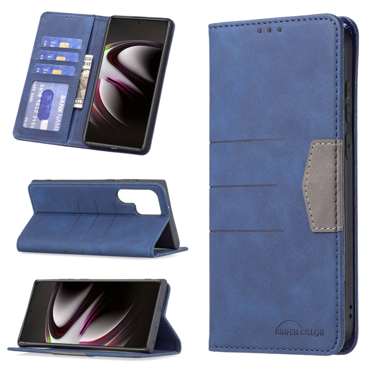 For Samsung Galaxy S22 Ultra 5G Magnetic Splicing Leather Phone Case