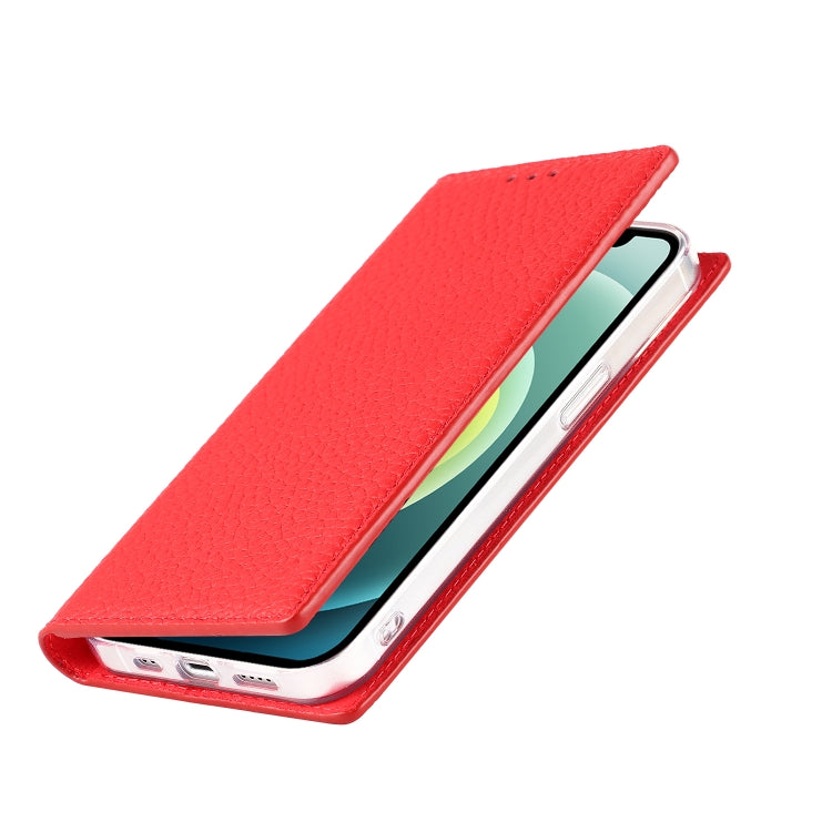 For iPhone 13 Litchi Texture Genuine Leather Phone Case With Lanyard & Holder & Card Slots & Wallet