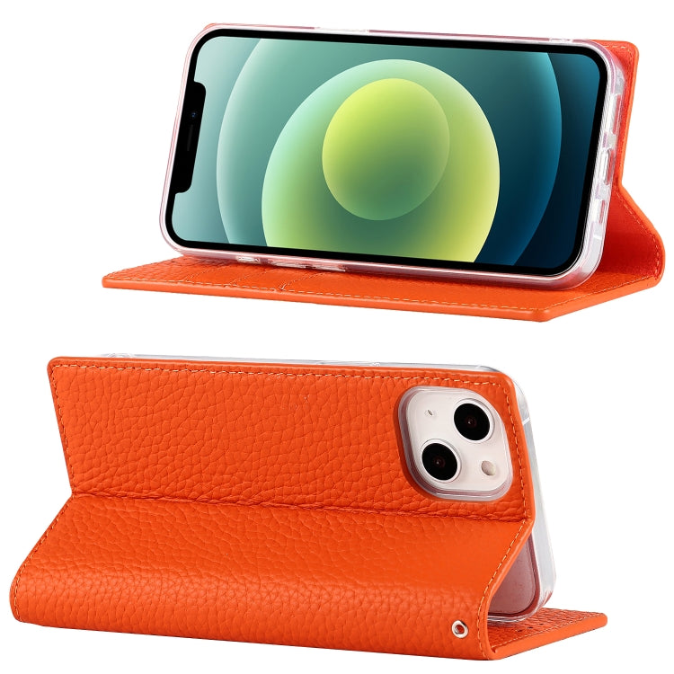 For iPhone 13 Litchi Texture Genuine Leather Phone Case With Lanyard & Holder & Card Slots & Wallet
