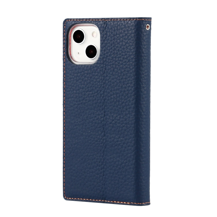 For iPhone 13 Litchi Texture Genuine Leather Phone Case With Lanyard & Holder & Card Slots & Wallet