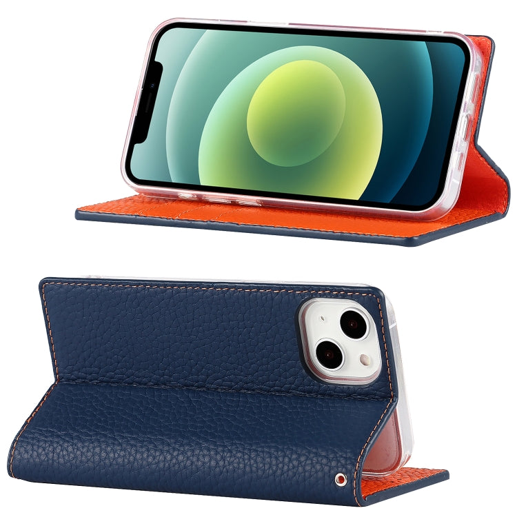 For iPhone 13 Litchi Texture Genuine Leather Phone Case With Lanyard & Holder & Card Slots & Wallet