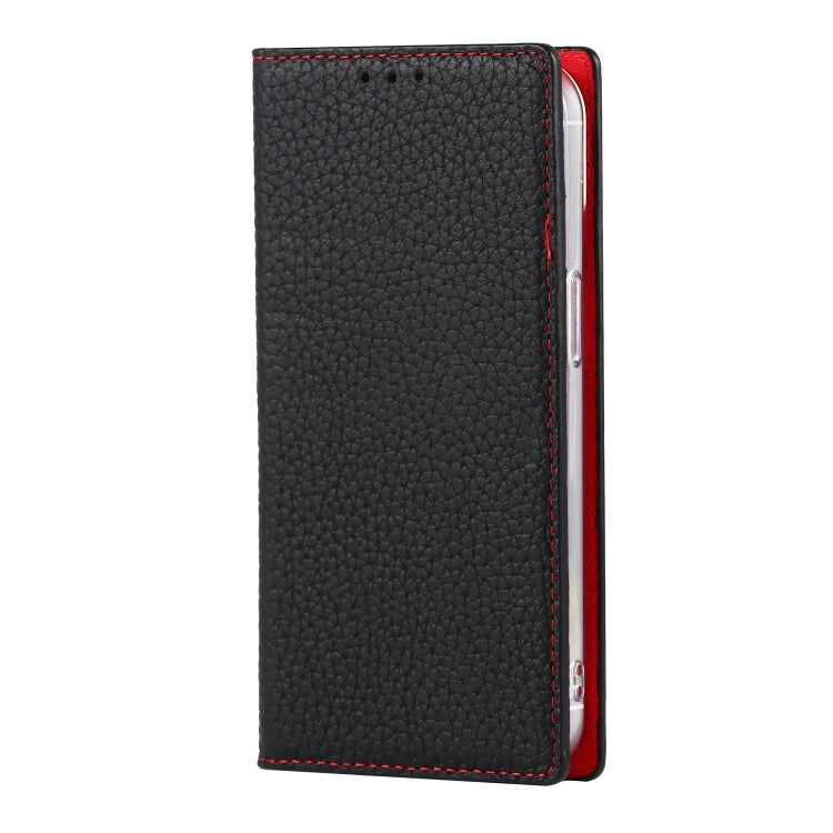 For iPhone 13 mini Litchi Texture Genuine Leather Phone Case With Lanyard & Holder & Card Slots & Wallet