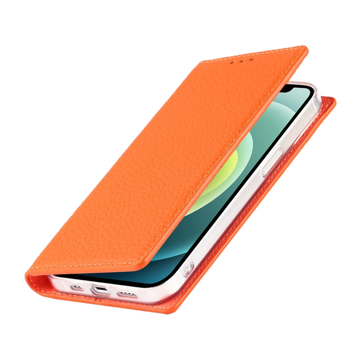 For iPhone 13 mini Litchi Texture Genuine Leather Phone Case With Lanyard & Holder & Card Slots & Wallet