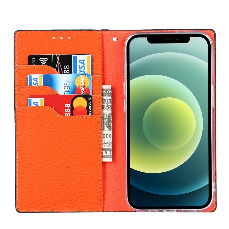 For iPhone 13 mini Litchi Texture Genuine Leather Phone Case With Lanyard & Holder & Card Slots & Wallet