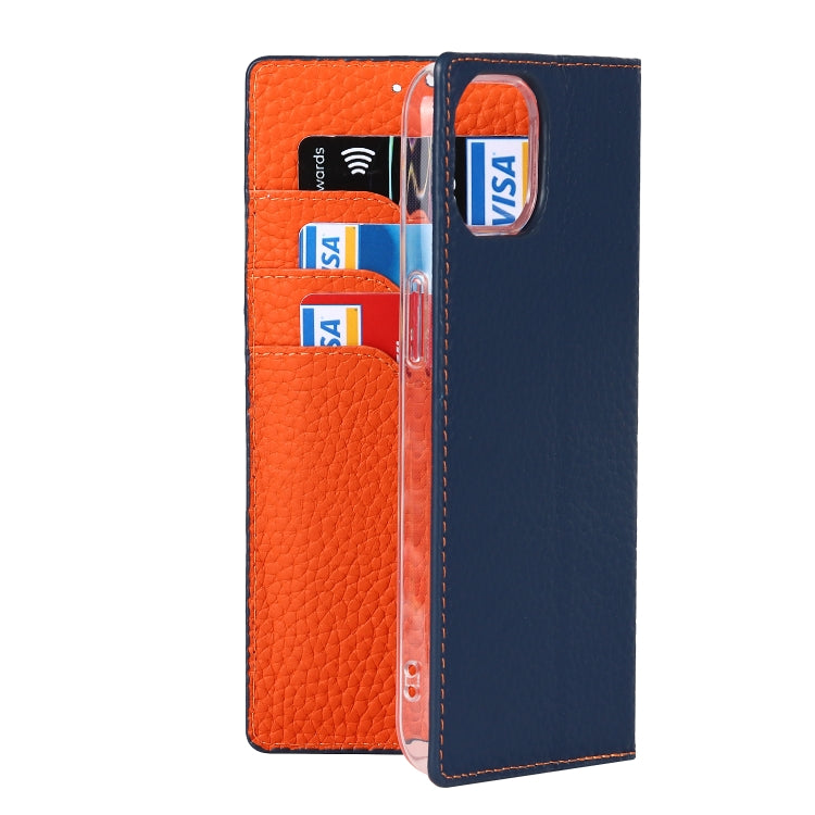 For iPhone 13 mini Litchi Texture Genuine Leather Phone Case With Lanyard & Holder & Card Slots & Wallet