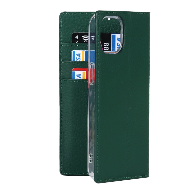 For iPhone 13 mini Litchi Texture Genuine Leather Phone Case With Lanyard & Holder & Card Slots & Wallet