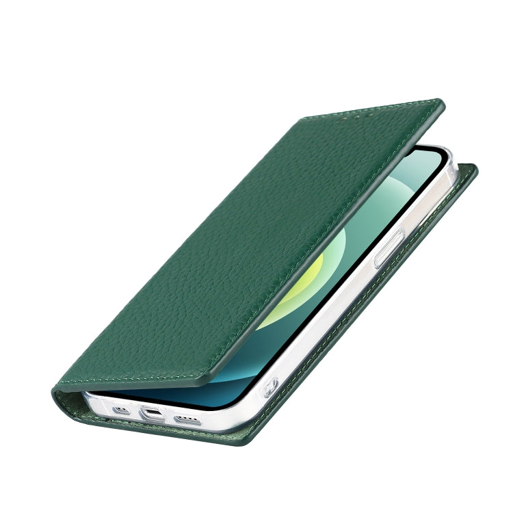 For iPhone 13 mini Litchi Texture Genuine Leather Phone Case With Lanyard & Holder & Card Slots & Wallet