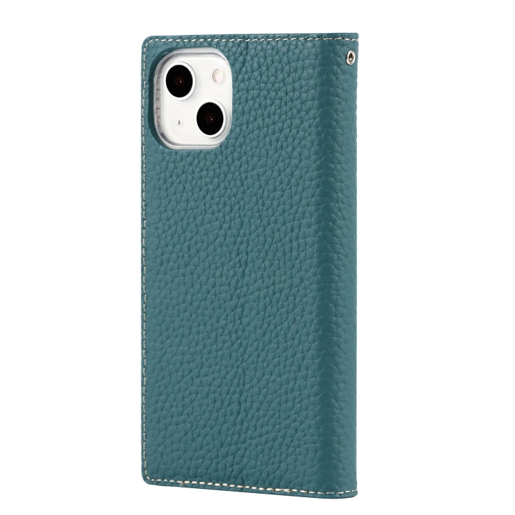 For iPhone 13 mini Litchi Texture Genuine Leather Phone Case With Lanyard & Holder & Card Slots & Wallet