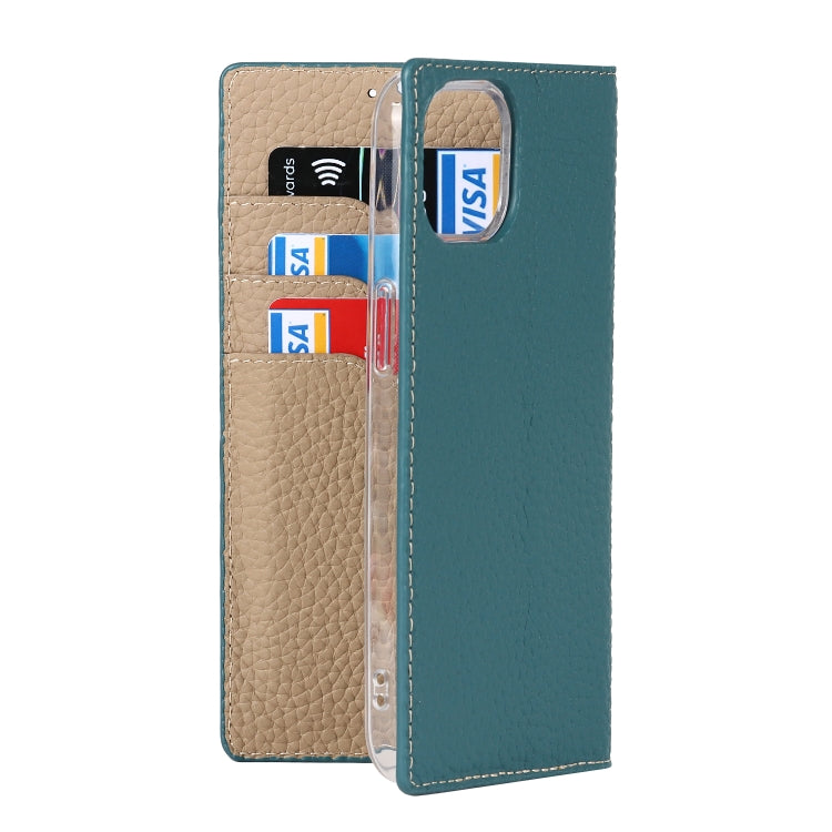 For iPhone 13 mini Litchi Texture Genuine Leather Phone Case With Lanyard & Holder & Card Slots & Wallet