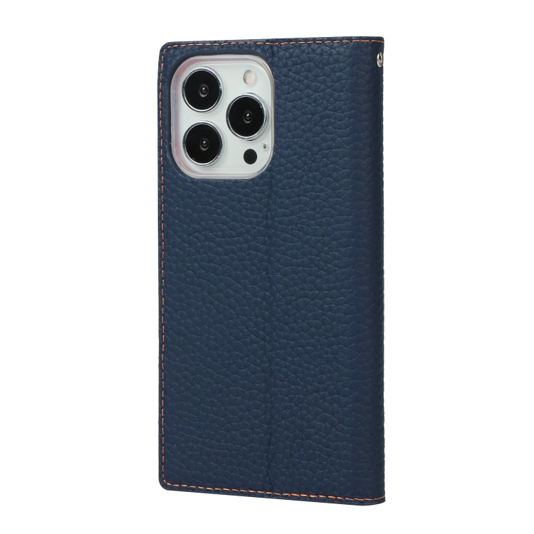 For iPhone 13 Pro Litchi Texture Genuine Leather Phone Case With Lanyard & Holder & Card Slots & Wallet