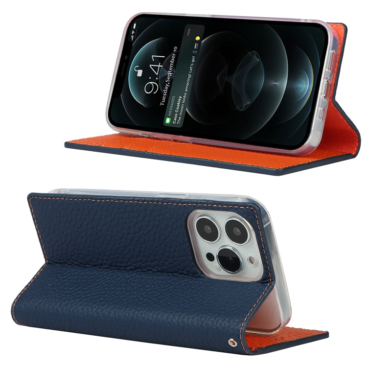 For iPhone 13 Pro Litchi Texture Genuine Leather Phone Case With Lanyard & Holder & Card Slots & Wallet