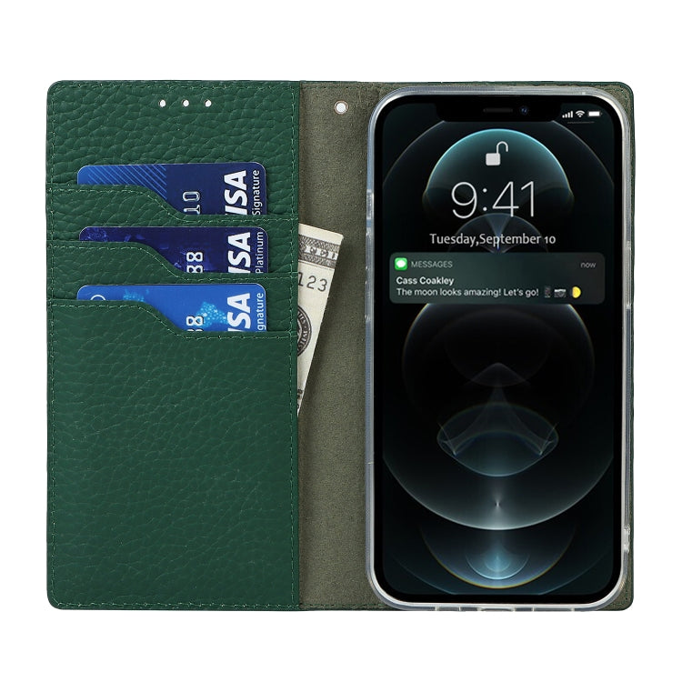 For iPhone 13 Pro Litchi Texture Genuine Leather Phone Case With Lanyard & Holder & Card Slots & Wallet