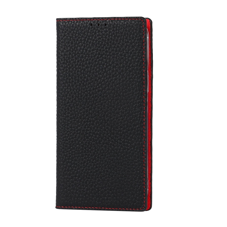 For iPhone 13 Pro Max Litchi Texture Genuine Leather Phone Case With Lanyard & Holder & Card Slots & Wallet