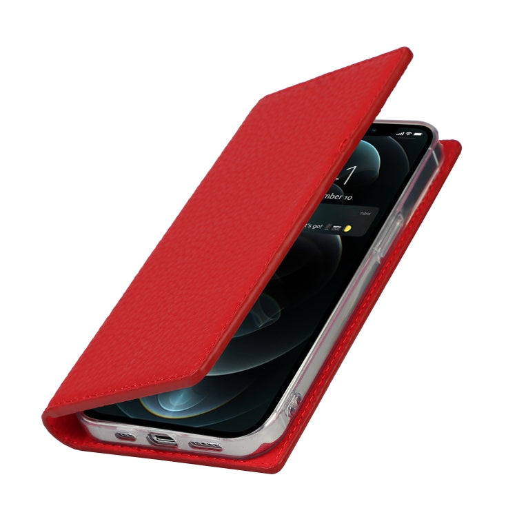 For iPhone 13 Pro Max Litchi Texture Genuine Leather Phone Case With Lanyard & Holder & Card Slots & Wallet