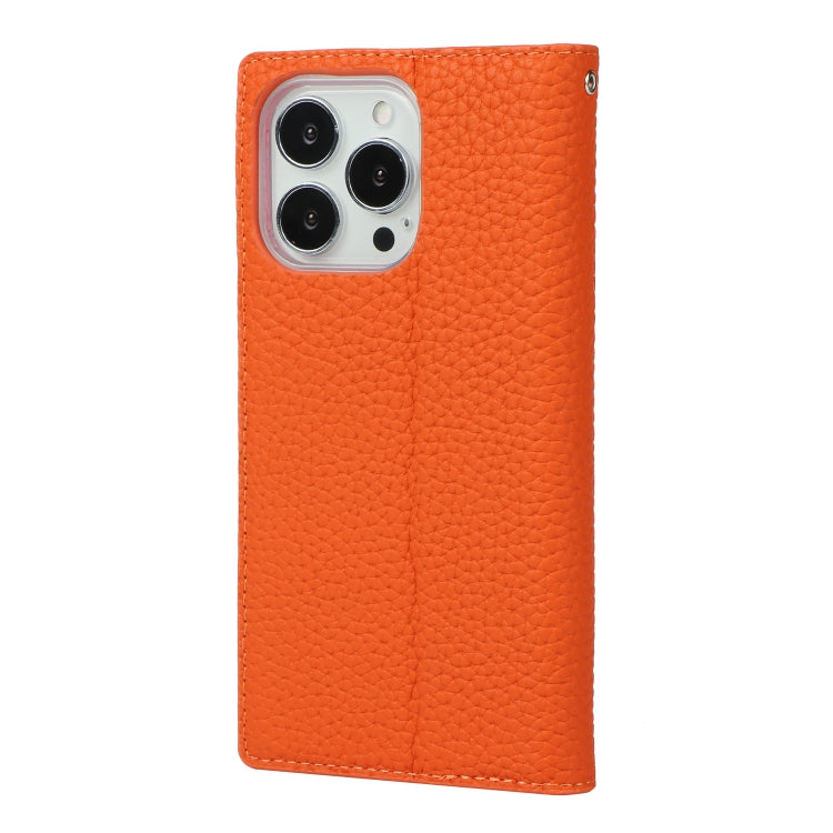 For iPhone 13 Pro Max Litchi Texture Genuine Leather Phone Case With Lanyard & Holder & Card Slots & Wallet