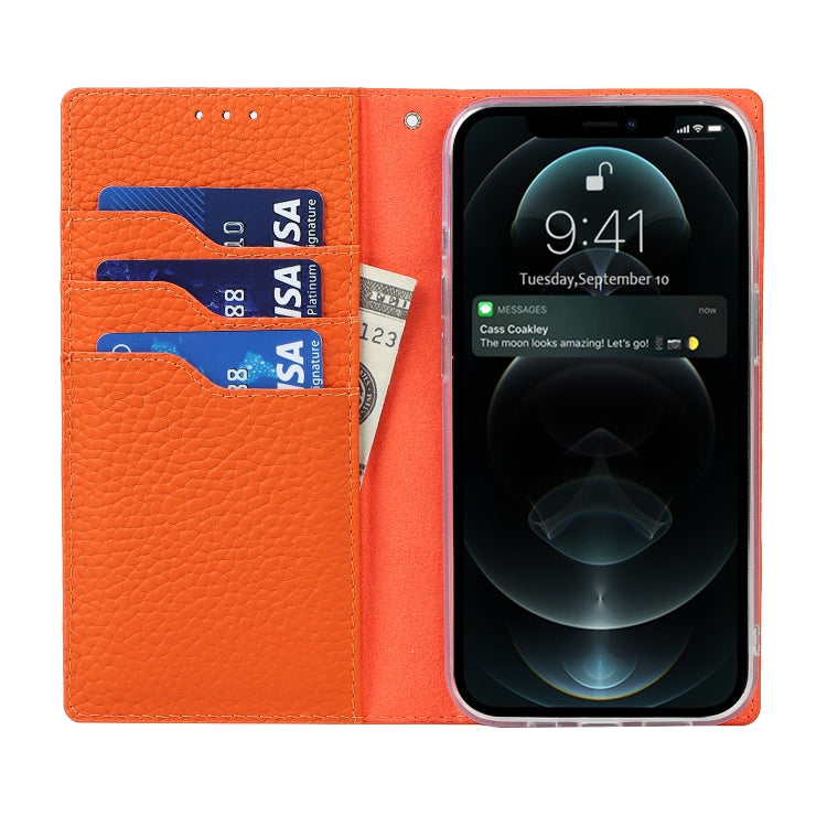 For iPhone 13 Pro Max Litchi Texture Genuine Leather Phone Case With Lanyard & Holder & Card Slots & Wallet