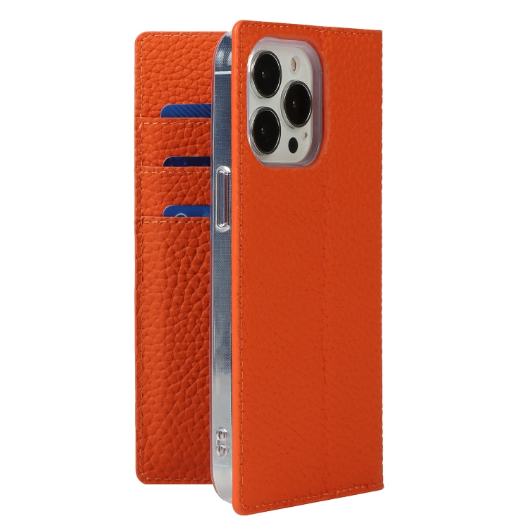 For iPhone 13 Pro Max Litchi Texture Genuine Leather Phone Case With Lanyard & Holder & Card Slots & Wallet